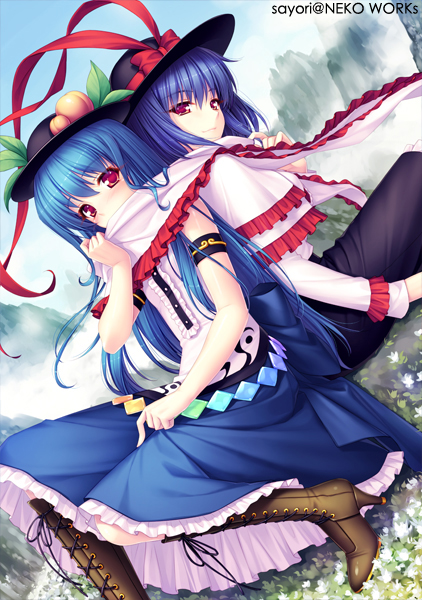 hinanawi tenshi and nagae iku (touhou) drawn by sayori_(neko_works)