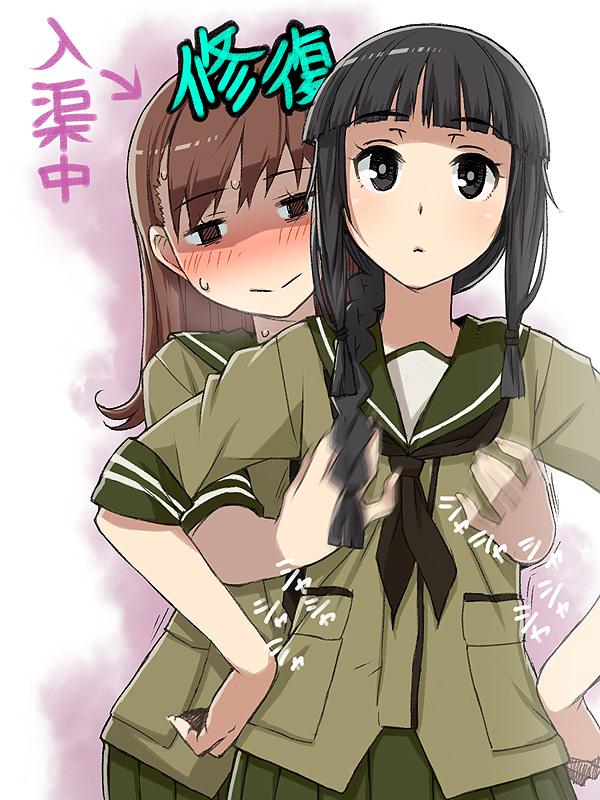 kitakami and ooi (kantai collection) drawn by itou_(onsoku_tassha)