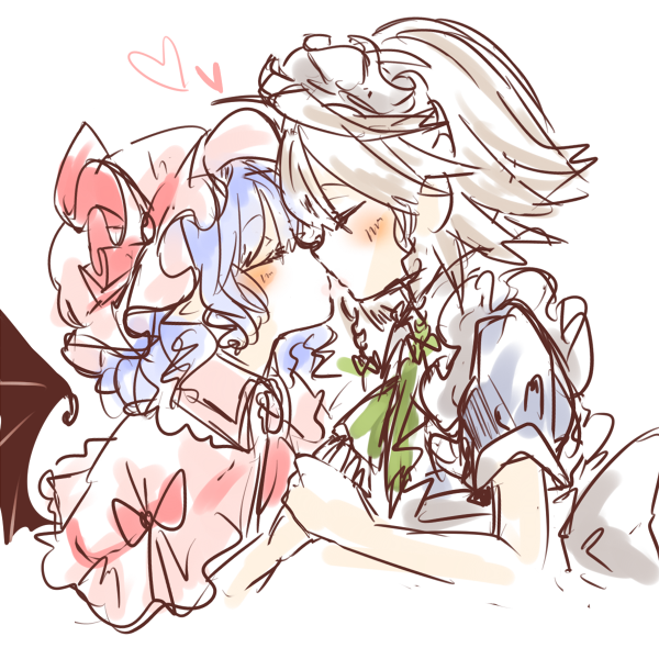 remilia scarlet and izayoi sakuya (touhou) drawn by maru_usagi