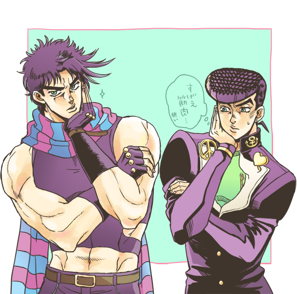 joseph joestar and higashikata josuke (jojo no kimyou na bouken and 1 more) drawn by nora_(act2)