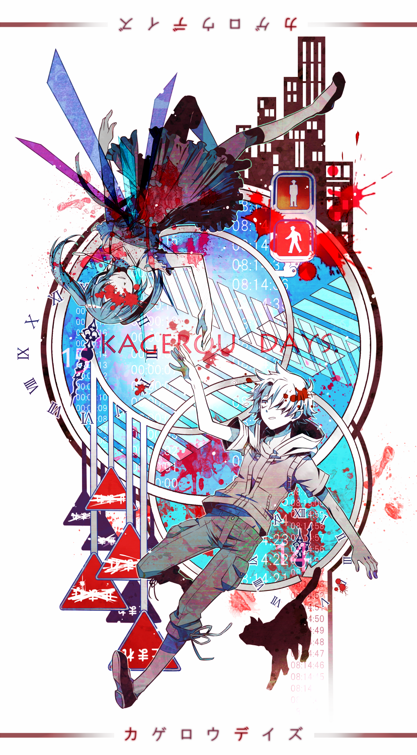 hatsune miku and amamiya hibiya (vocaloid and 2 more) drawn by yosakuh