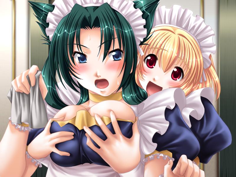 yuutenji miu and kitami kaho (maid shikou) drawn by maki_yahiro