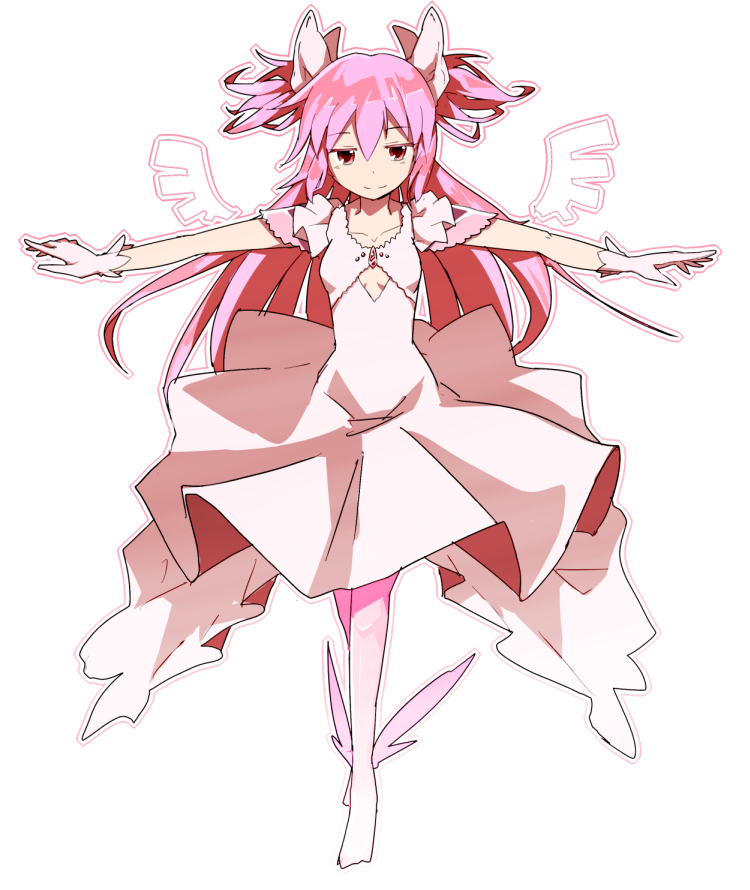 kaname madoka and ultimate madoka (mahou shoujo madoka magica) drawn by cotton_tofu