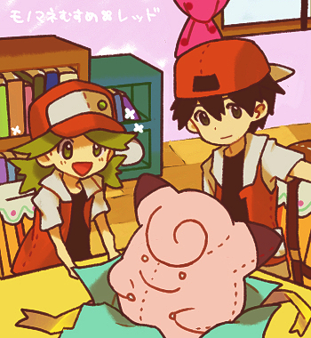 red, clefairy, and copycat (pokemon and 1 more) drawn by bukiko
