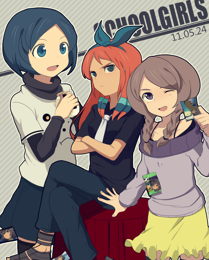 shindou takuto, sorano aoi, yamana akane, and seto midori (inazuma eleven and 1 more) drawn by laphy