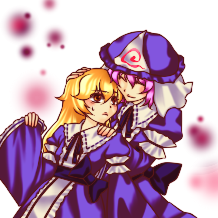 kirisame marisa and saigyouji yuyuko (touhou) drawn by tobi_(discharge_cycle)
