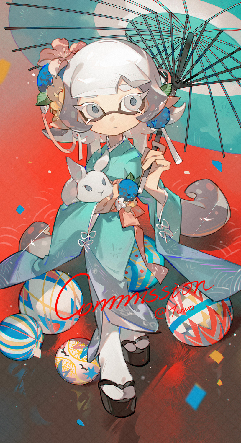 inkling player character and inkling girl (splatoon) drawn by towo_nita