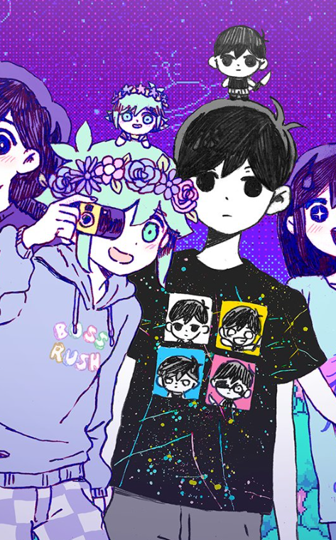 omori, basil, aubrey, and mari (omori) drawn by omocat
