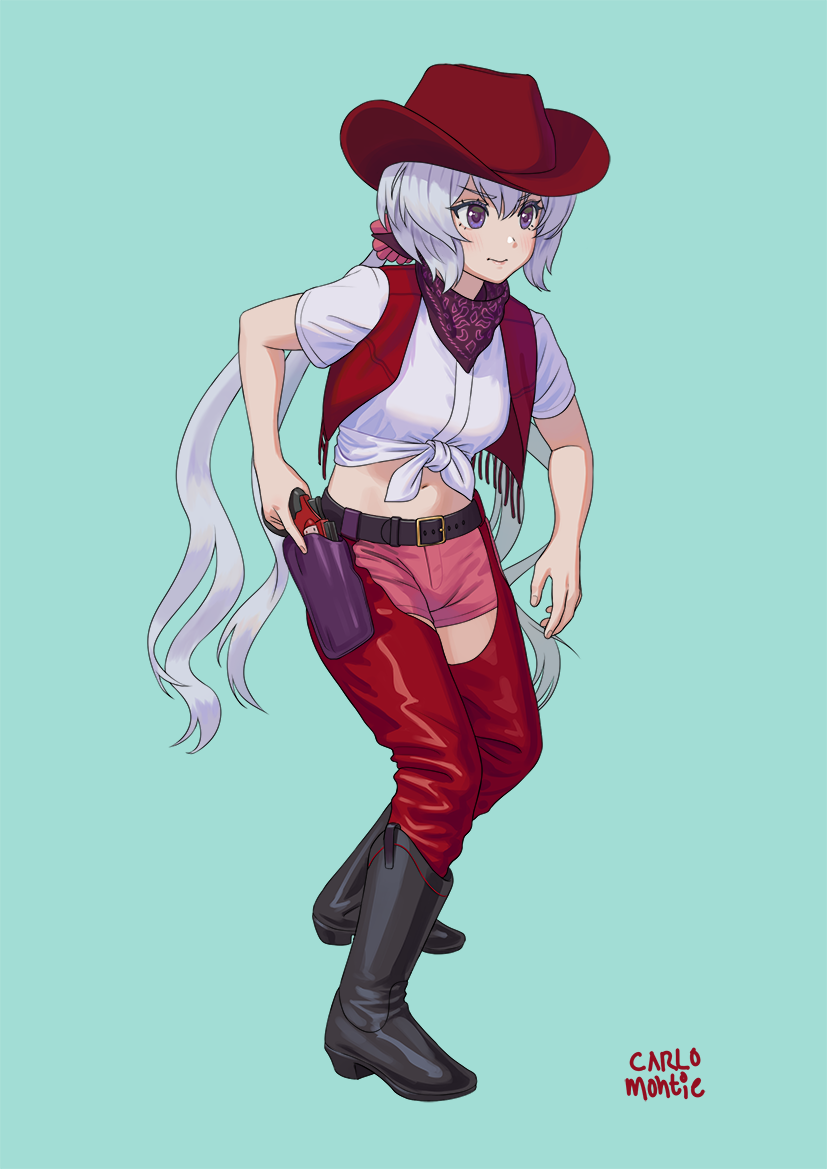 yukine chris and marty robbins (senki zesshou symphogear and 2 more) drawn by carlo_montie