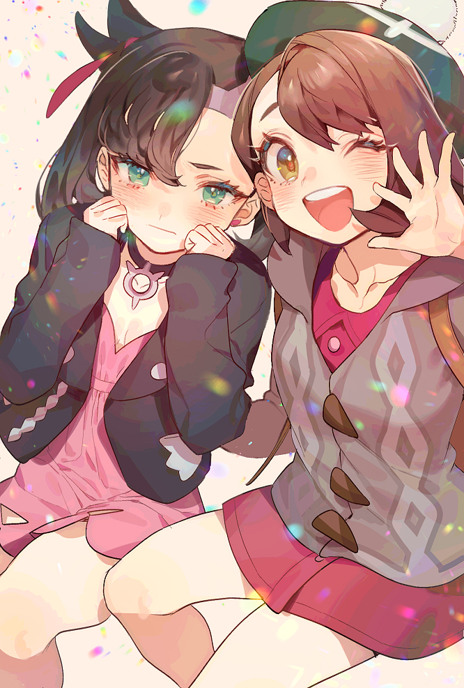 marnie and gloria (pokemon and 1 more) drawn by zuizi