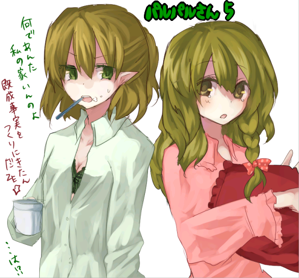 kirisame marisa and mizuhashi parsee (touhou) drawn by kame