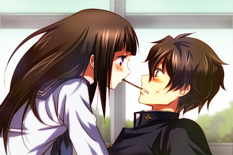chitanda eru and oreki houtarou (hyouka) drawn by koromo_(kinu)