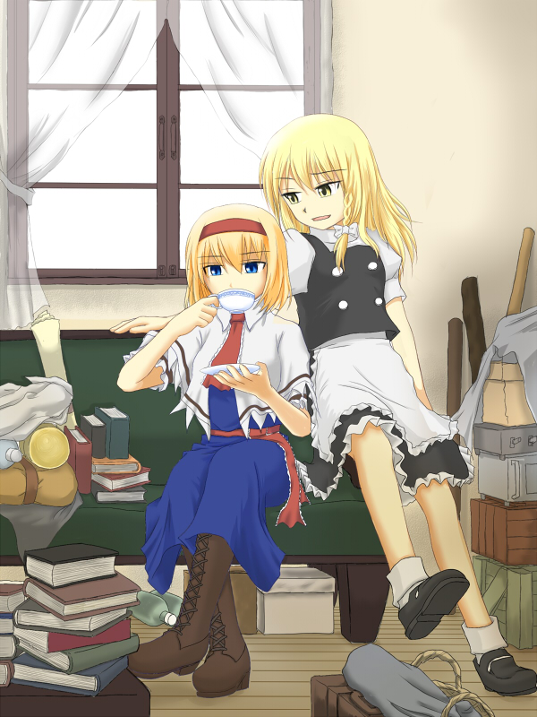 kirisame marisa and alice margatroid (touhou) drawn by shichika_(artist)