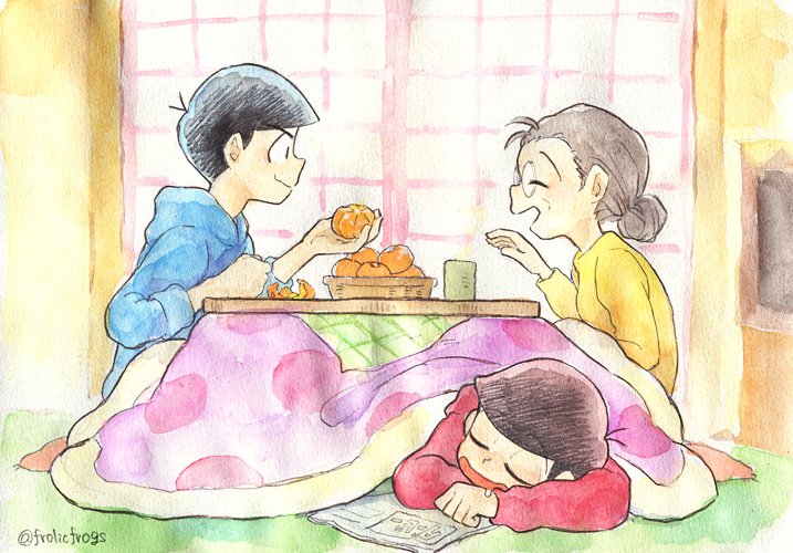 matsuno osomatsu, matsuno karamatsu, and matsuno matsuyo (osomatsu and 2 more) drawn by keroko_(frolicfrogs)