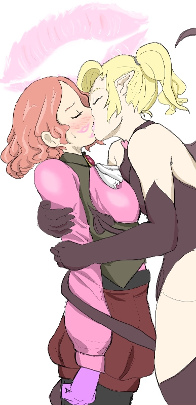 okumura haru, noir, and succubus (persona and 1 more) drawn by eruza-hiwatari