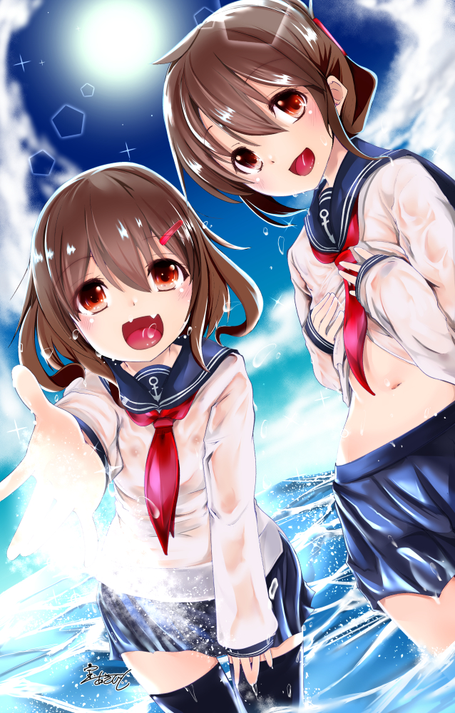 inazuma and ikazuchi (kantai collection) drawn by takara_akihito