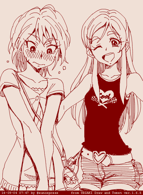 misumi nagisa and yukishiro honoka (precure and 2 more) drawn by eunos