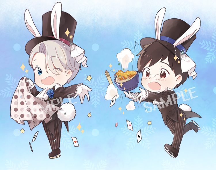 katsuki yuuri and viktor nikiforov (yuri!!! on ice) drawn by rururu_(make9205)