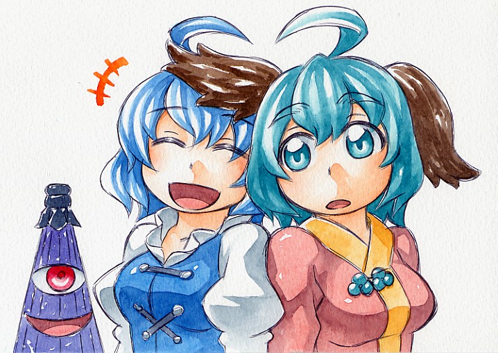 tatara kogasa and kasodani kyouko (touhou) drawn by kawachi_koorogi