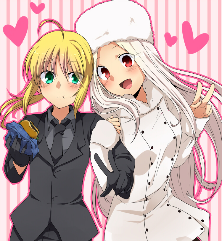 artoria pendragon, saber, and irisviel von einzbern (fate and 1 more) drawn by marimo_danshaku