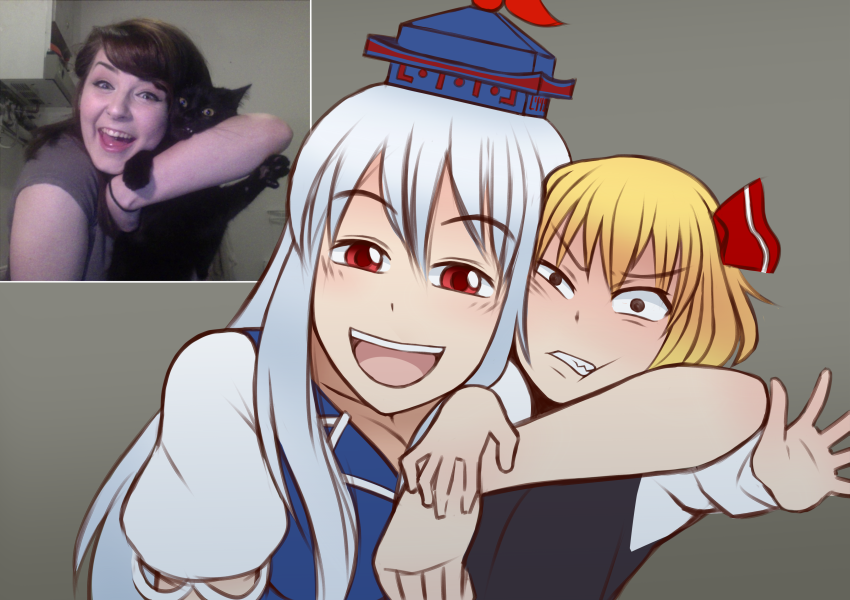 rumia and kamishirasawa keine (touhou) drawn by iromeki_overdrive