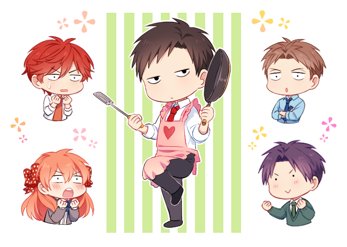 sakura chiyo, nozaki umetarou, hori masayuki, mikoshiba mikoto, and wakamatsu hirotaka (gekkan shoujo nozaki-kun) drawn by mery_(yangmalgage)