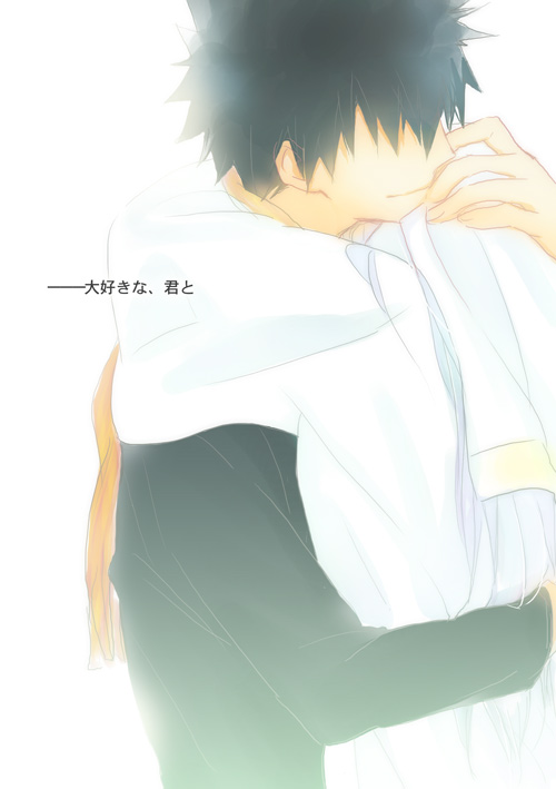 kamijou touma and index (toaru majutsu no index) drawn by f-tani
