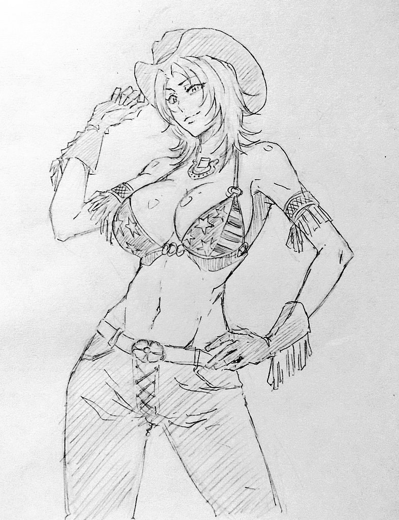 matsumoto rangiku and tina armstrong (bleach and 2 more) drawn by rakusakugk