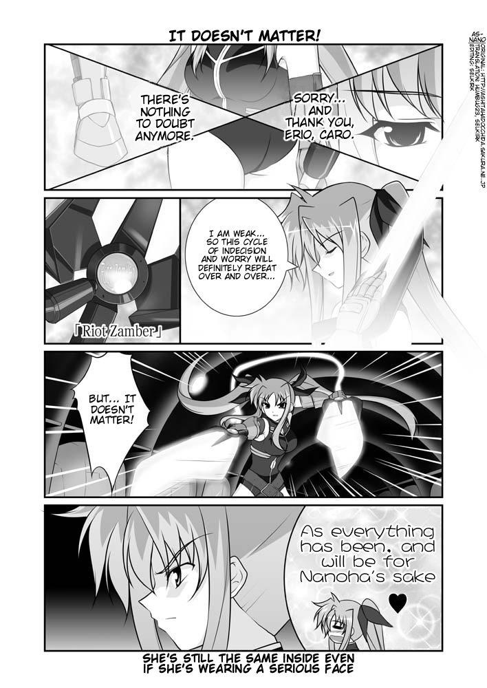 fate testarossa and bardiche (lyrical nanoha and 1 more) drawn by mikage_takashi