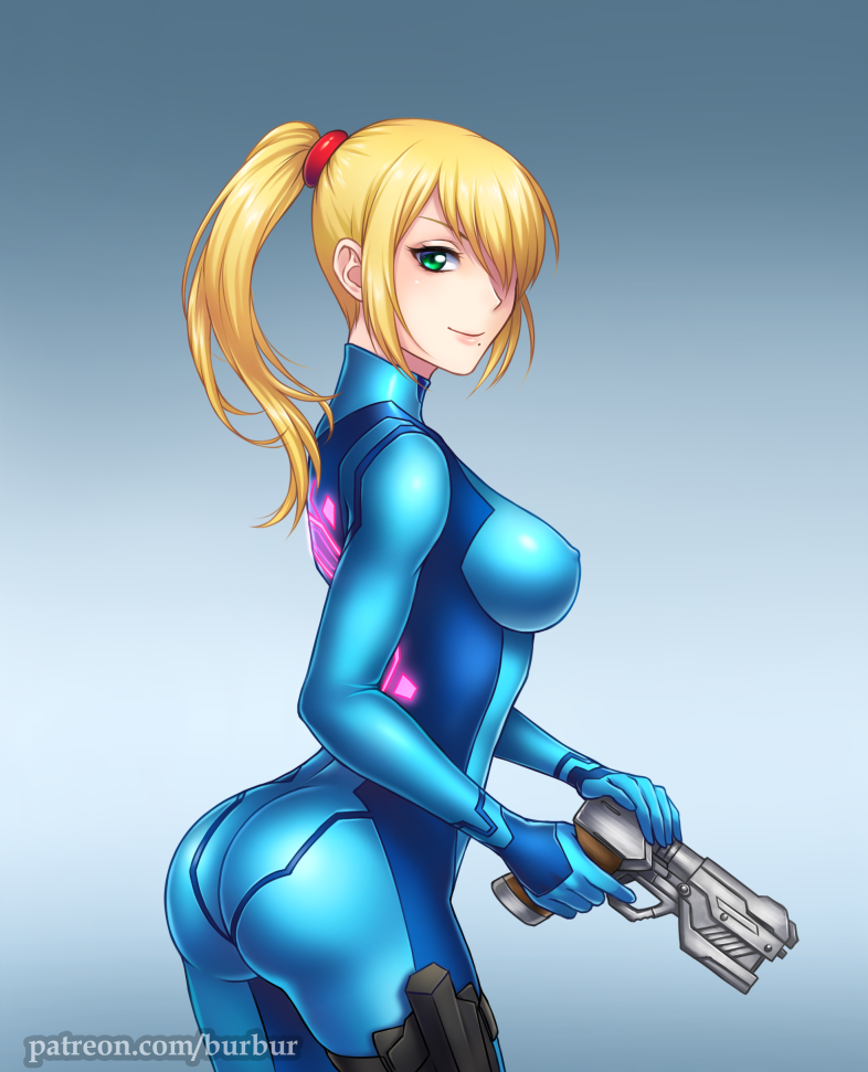 samus aran (metroid and 1 more) drawn by burbur