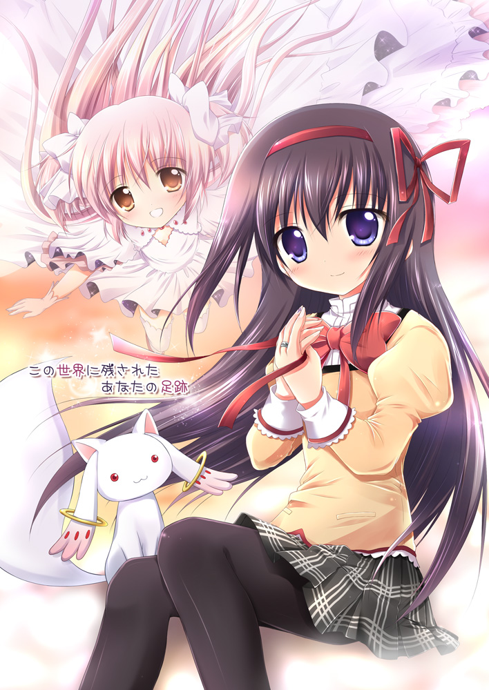 akemi homura, kaname madoka, kyubey, and ultimate madoka (mahou shoujo madoka magica) drawn by nanase_miori