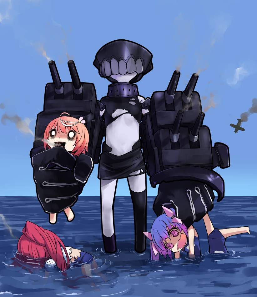 i-19, i-58, i-8, i-168, and tsu-class light cruiser (kantai collection) drawn by jariinu_(gomasionori)