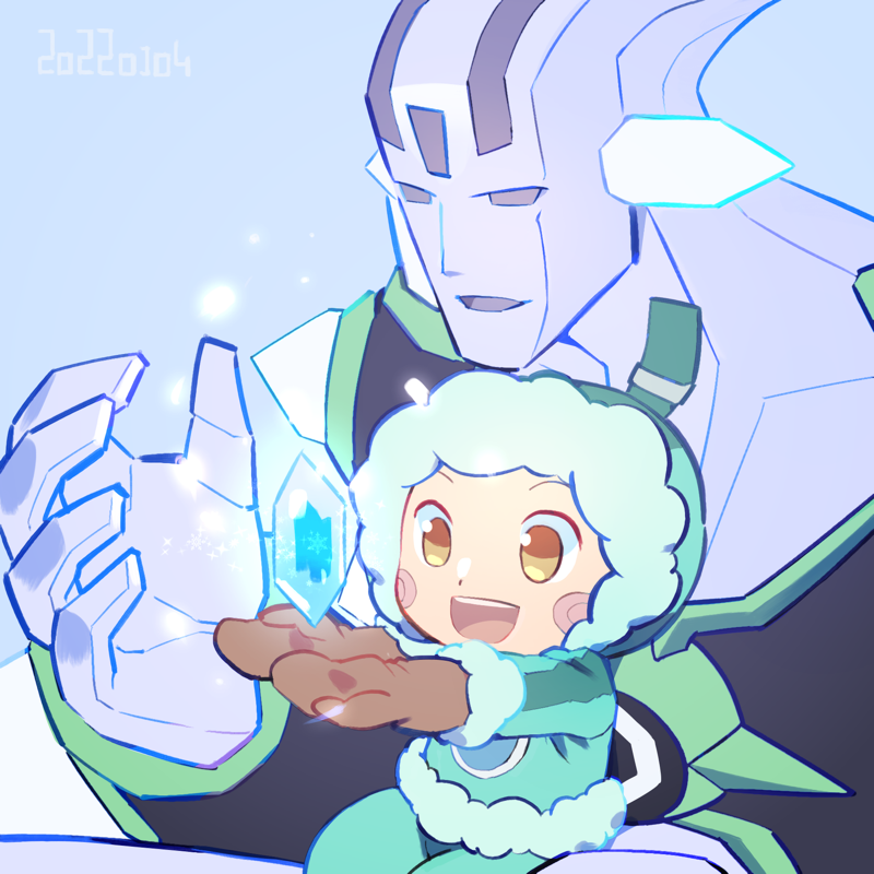 iceman.exe and freezeman.exe (mega man and 3 more) drawn by tsuchibori