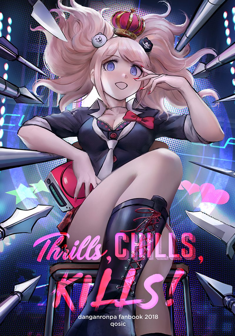 enoshima junko (danganronpa and 1 more) drawn by qosic