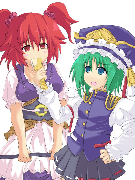 shiki eiki and onozuka komachi (touhou) drawn by yude