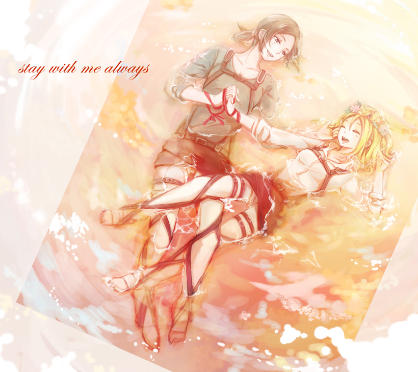 krista lenz and ymir (shingeki no kyojin) drawn by chichi262