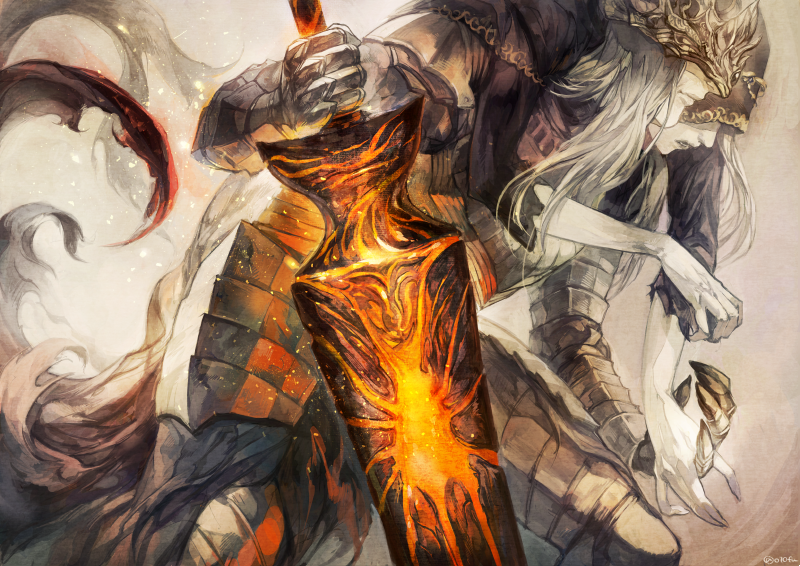lothric and lorian (dark souls and 1 more) drawn by yoshioka_(haco)
