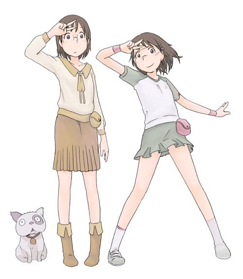 okonogi yuuko, hashimoto fumie, and densuke (dennou coil) drawn by kaneko_masaru