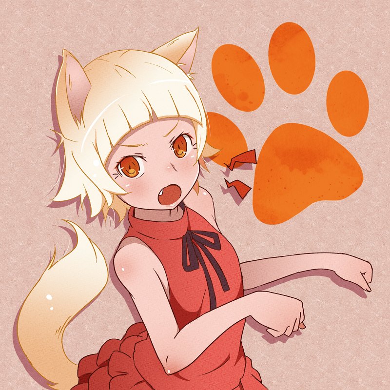oshino shinobu and kiss-shot acerola-orion heart-under-blade (monogatari and 1 more) drawn by fooring