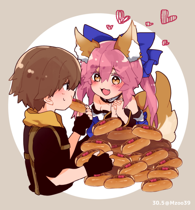 tamamo, tamamo no mae, and kishinami hakuno (fate and 3 more) drawn by osakana_(rrg0123)