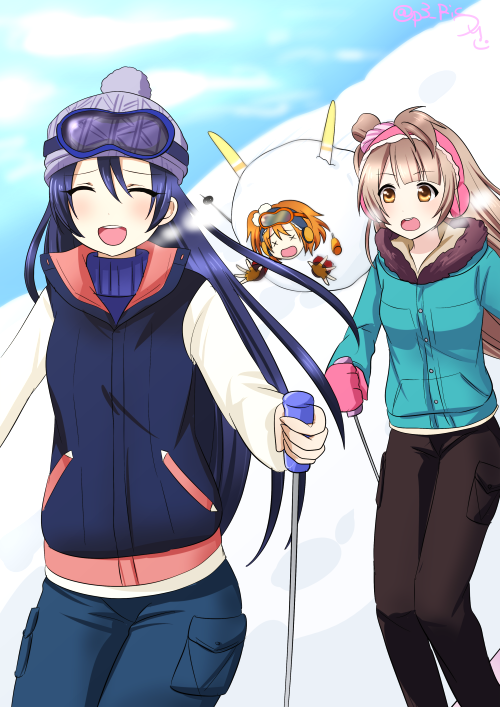 sonoda umi, minami kotori, and kosaka honoka (love live! and 1 more) drawn by ric._(marchen_mozuku)