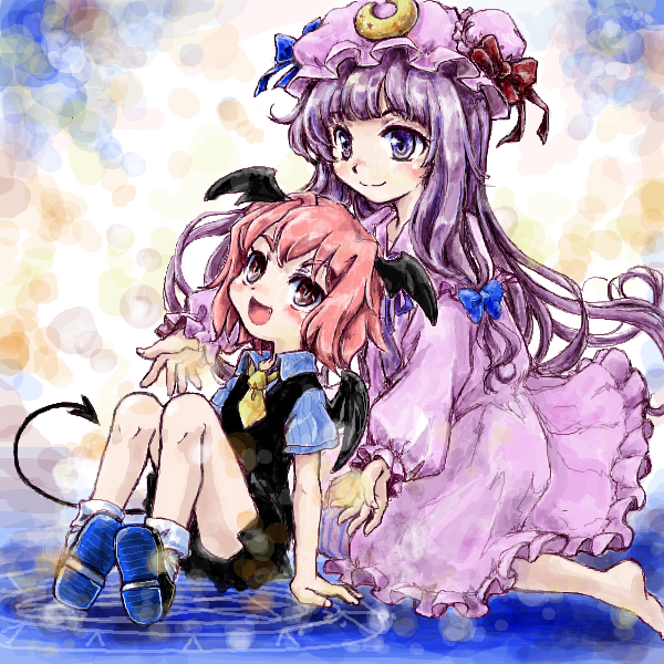 patchouli knowledge and koakuma (touhou) drawn by nanashii_(soregasisan)