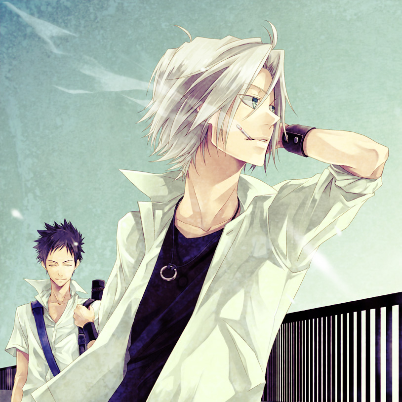 gokudera hayato and yamamoto takeshi (katekyo hitman reborn!) drawn by maka_(morphine)