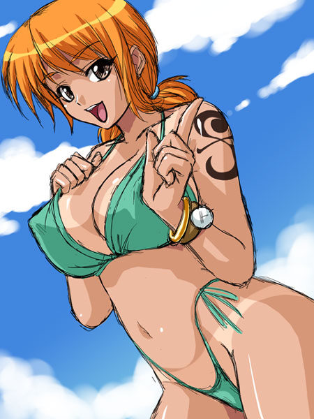 nami (one piece) drawn by kagami_hirotaka