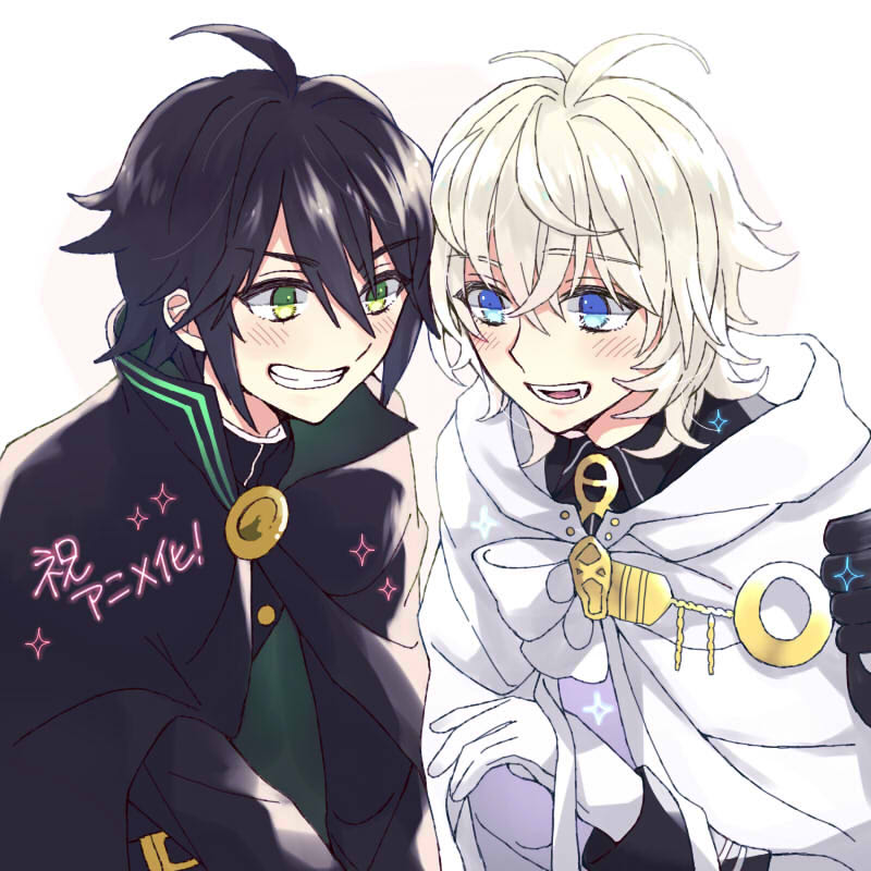 hyakuya yuuichirou and hyakuya mikaela (owari no seraph) drawn by harushiki06