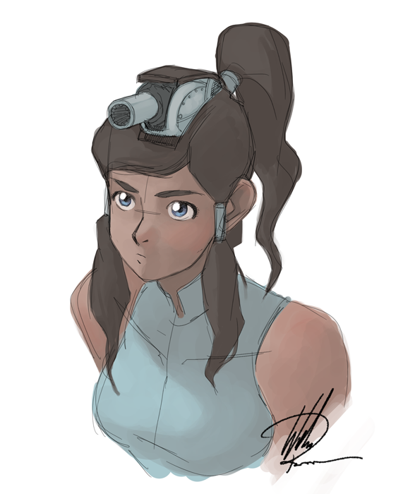 korra (avatar legends and 1 more) drawn by william_ruzicka