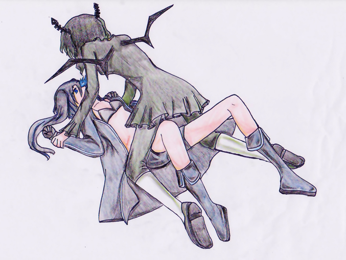 black rock shooter and dead master (black rock shooter) drawn by aileen