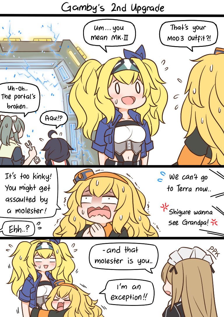 shigure, yuubari, gambier bay, s.a.t.8, ppk, and 1 more (kantai collection and 1 more) drawn by guin_guin