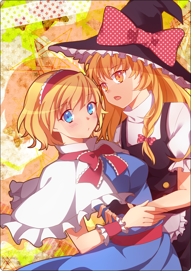 kirisame marisa and alice margatroid (touhou) drawn by shaoroumiyu