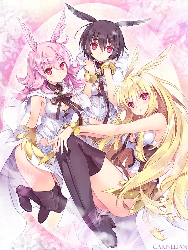 valkyrie, ortlinde, thrud, and hildr (fate and 1 more) drawn by carnelian